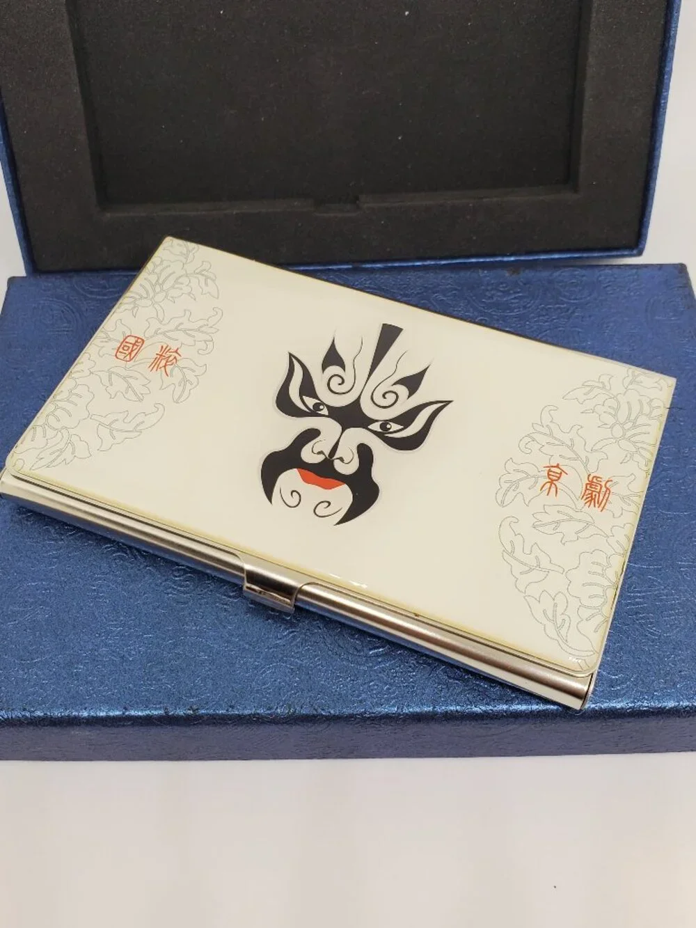 Vintage Chinese Opera Mask Chongqing University Business Card Holder NIB